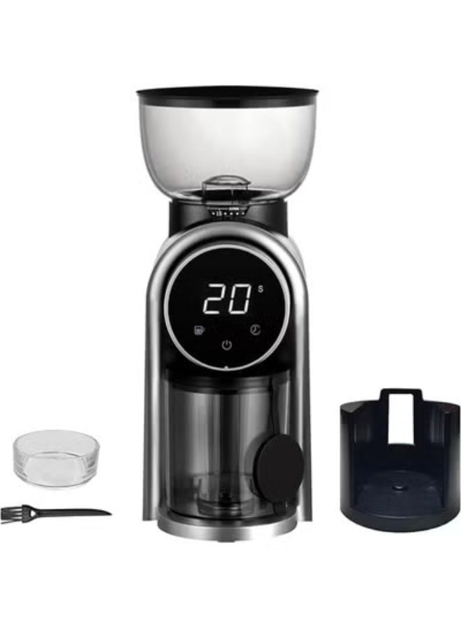 فوغماكس مطحنة حبوب القهوة الكهربائية المخروطية مع 25 إعدادا دقيقا ، مطحنة كهربائية قابلة للتعديل بشاشة تعمل باللمس مع شاشة LED وجهاز مضاد للكهرباء الساكنة للتنقيط الإسبريسو والصحافة الفرنسية - أسود مطحنة قهوة V60 مطحنة قهوة - Image 1